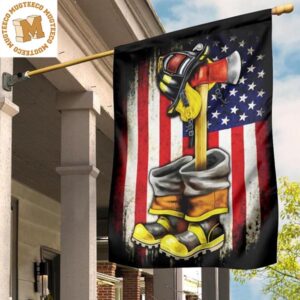 Firefighter American Flag Unique Honor Fireman Flag Retirement Gift Ideas 2 Sides Garden House Flag