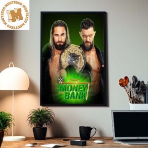 Get Ready For Money In The Bank World Heavyweight Championship Match Seth Rollins Vs Finn Balor Home Decor Poster Canvas