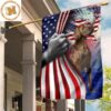 German Shepherd Inside American Flag Dog Patriotic 4Th Of July Outdoor Decorations 2 Sides Garden House Flag