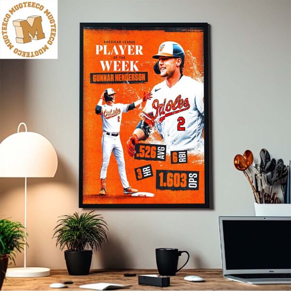 Gunnar Henderson American League Player Of The Week Home Decor Poster Canvas