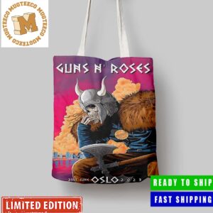 Guns N Roses June 21 2023 Oslo NO Event Poster Canvas Leather Tote Bag