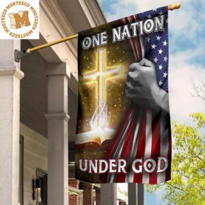 Hand Open American Flag Cross Flag One Nation Under God Quote Christian Gifts Front Door Decor 2 Sides Garden House Flag
