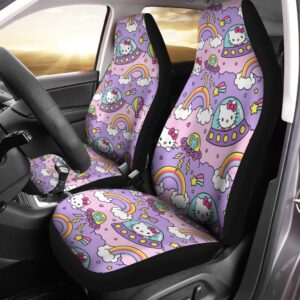 Hello Kitty Cute UFO And Rainbow Pattern Car Seat Covers