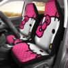 Hello Kitty Face And Candy Pattern In Pink Background Car Seat Covers