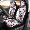 Hello Kitty Face In Pink Background With Black Dot Car Seat Covers
