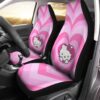 Hello Kitty Posing Pattern In Yellow Background Car Seat Covers
