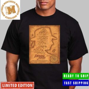 Indiana Jones And The Dial Of Destiny Adventure Map Vintage T-Shirt