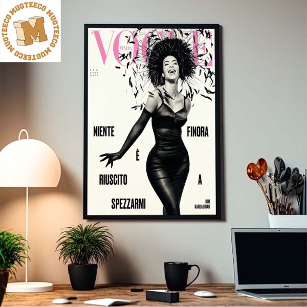 Kim Kardashian In Vogue Italia 2023 Home Decor Poster Canvas