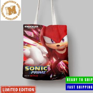Knuckles In Sonic Prime Exclusive Character Canvas Leather Tote Bag