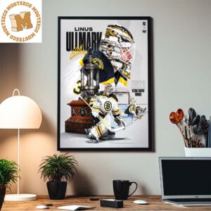 Linus Ullmark from The Bruins is the 2023 Vezina Trophy Winner in NHL Awards Home Decor Poster Canvas