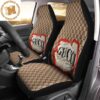 Luxury Gucci Big Logo In Blue Monogram Background Car Seat Covers