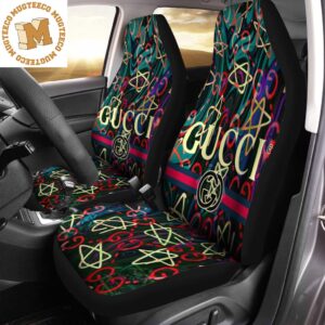 Luxury Gucci New Collection Colorful Star And Monogram Pattern Car Seat Covers