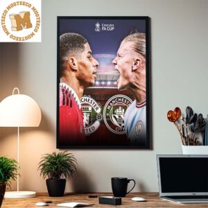 Manchester Derby Emirates FA Cup Final Manchester United vs Manchester City Home Decor Poster Canvas