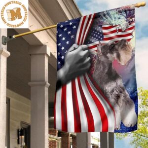 Miniature Schnauzer With American Flag 4Th Of July Outdoor Patriotic Yard Decor Dog Owners 2 Sides Garden House Flag