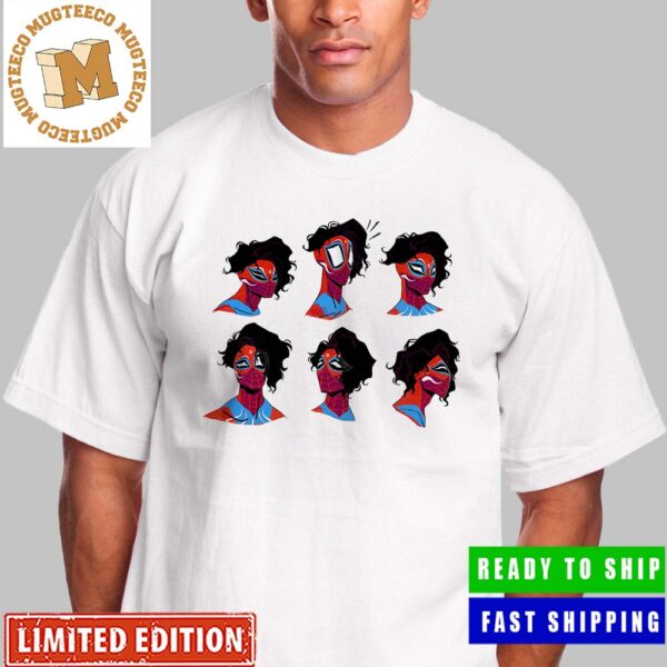 Pavitr Prabhakar Expression Sheet In Spider Man Across The Spider Verse Unisex T-Shirt