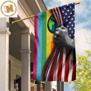 Peace Love Live Flag Inside American Flag For Usa Independence Day Peace Sign Flag Decoration 2 Sides Garden House Flag