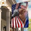 Pitbull With American Flag Patriotic 4Th Of July Outdoor Decor Dog Owner Gift Ideas 2 Sides Garden House Flag