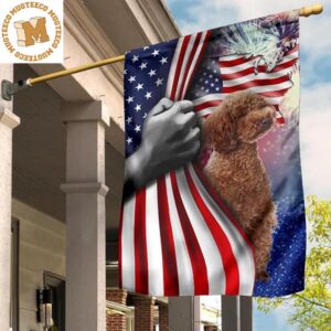 Poodle Ridgeback With American Flag Patriotic Dog Pet Owner July 4Th Independence Day Gift 2 Sides Garden House Flag