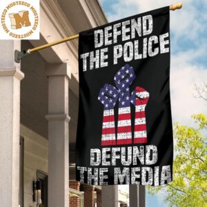 Power Fist America Defend The Police Defund The Media Flag Support Police Law Enforcement 2 Sides Garden House Flag