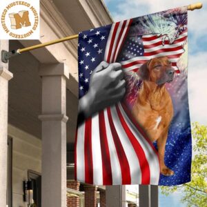 Rhodesian Ridgeback With American Flag Patriotic Dog Owner July 4Th Independence Day 2 Sides Garden House Flag
