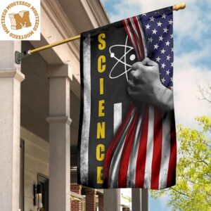 Science Thin Line Flag Inside US Flag National Science Honors Society Gift For Scientist 2 Sides Garden House Flag
