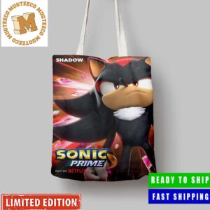 Shadow In Sonic Prime Exclusive Character Canvas Leather Tote Bag