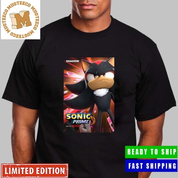 Shadow In Sonic Prime Exclusive Character Poster Premium Unisex T-Shirt