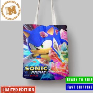 Sonic In Sonic Prime Exclusive Character Canvas Leather Tote Bag