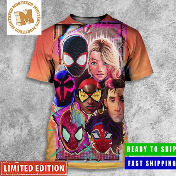 Spider Man Across The Spider Verse Super Heroes Mimic Styles Cornerbox All Over Print Shirt