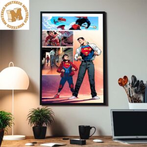 Superman Happy Fathers Day Superboy and Superman Home Decor Poster Canvas