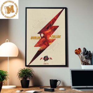 The Flash Worlds Collide The Flash Batman And Supergirl In The Signature Lightning Logo Home Decor Poster Canvas