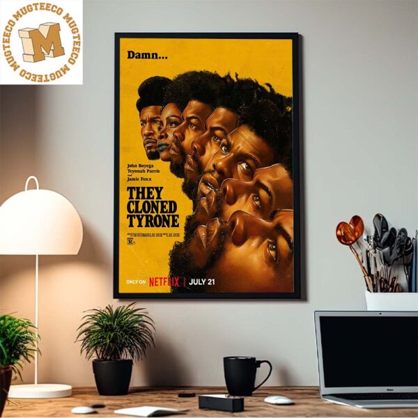 They Cloned Tyrone Official Movie Poster Only On Netflix Released July 21 Home Decor Poster Canvas