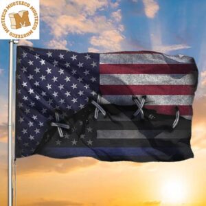Thin Blue Line And US Flag Old Retro 3D Print Home Decor Stores Good Gifts For Dad 2 Sides Garden House Flag