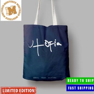 Travis Scott Utopia Album Logo Canvas Leather Tote Bag