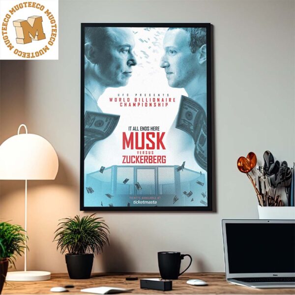 UFC Presents World Billionaire Championship Musk Vs Zuckerberg It All Ends Here Home Decor Poster Canvas