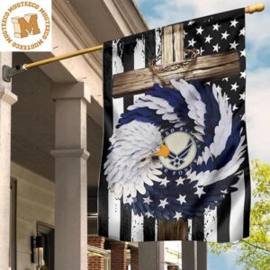 US Air Force Eagle Wreath Cross Flag Christian Patriotic July 4Th Honor Air Force Decor Gift 2 Sides Garden House Flag