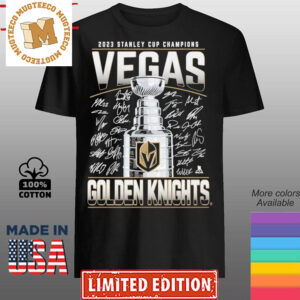 Vegas Golden Knights 2023 Stanley Cup Champions Trophy Signatures Unisex T-shirt
