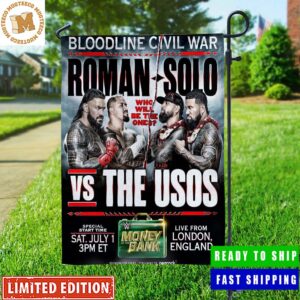 WWE Money In The Bank Bloodline Civil War Roman Solo Vs The Usos Garden House Flag