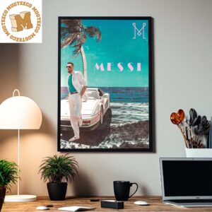 Welcome Messi To Inter Miami Vice City Style Vintage Beach Home Decor Poster Canvas