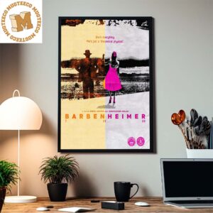 Barbie And Oppenheimer Collaboration Barbenheimer The Most Cinematic Event Home Decor Poster Canvas