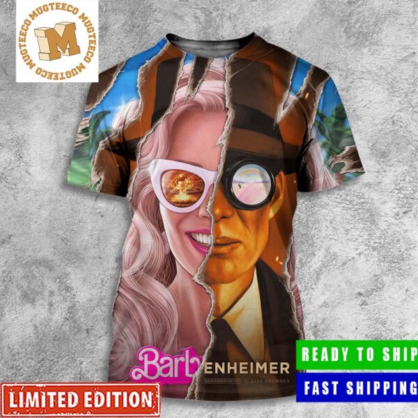 Barbie Movie And Oppenheimer Collaboration Cinema Event Of The Year All Over Print Shirt