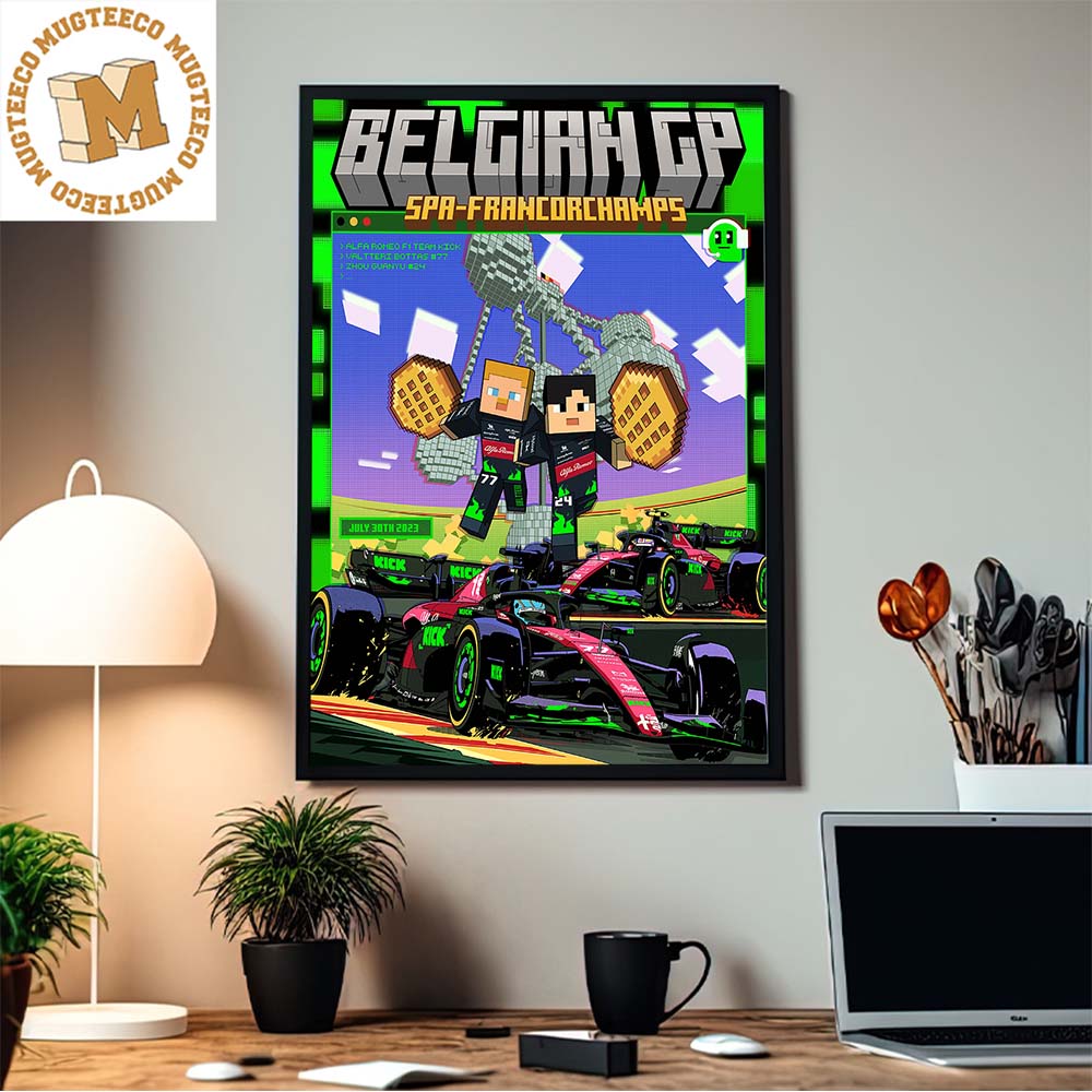Belgian GP Spa Francorchamps With Kick Streaming Element Minecraft Style July 30 Home Decor Poster Canvas