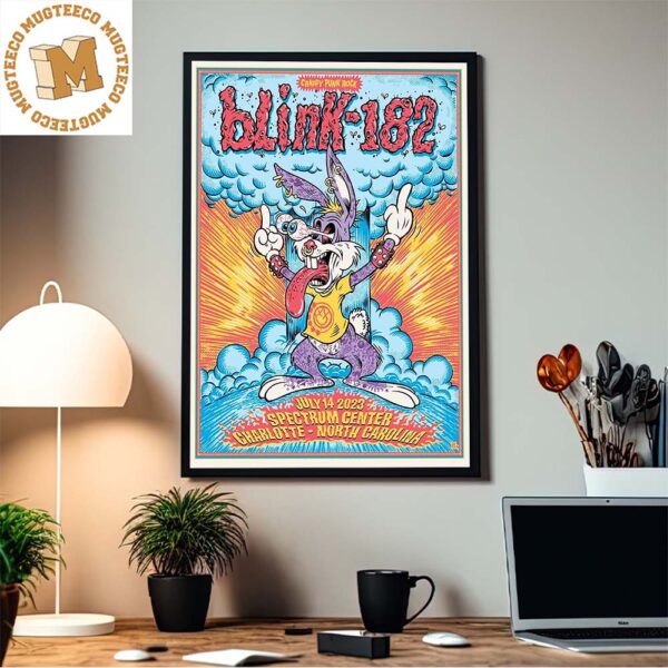 Blink 182 Charlotte Event July 14 2023 Crappy Punk Rock Home Decor Poster Canvas