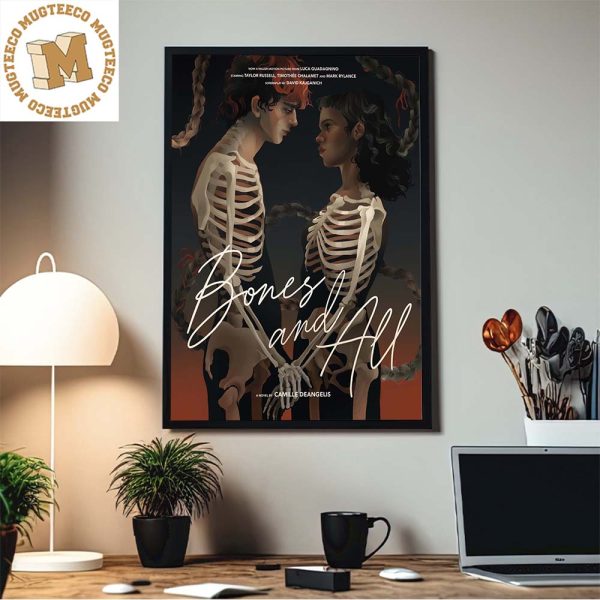 Bones And All A Novel By Camille Deangelis Illustration Book Cover Home Decor Poster Canvas