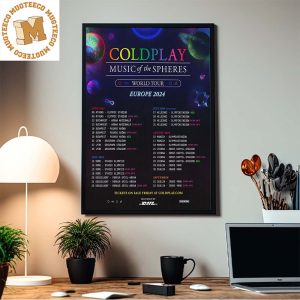 Coldplay Music Of The Spheres World Tour Europe 2024 Home Decor Poster Canvas