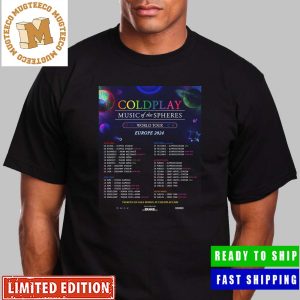 Coldplay Music Of The Spheres World Tour Europe 2024 Unisex T-Shirt