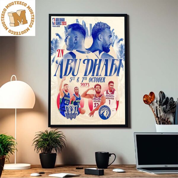 Dallas Mavericks Vs Minnesota Timberwolves NBA In Abu Dhabi 5 And 7 October Home Decor Poster Canvas