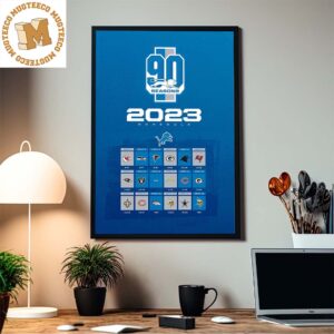 Detroit Lions 90 Seasons NFL 2023 Schedule Home Decor Poster Canvas