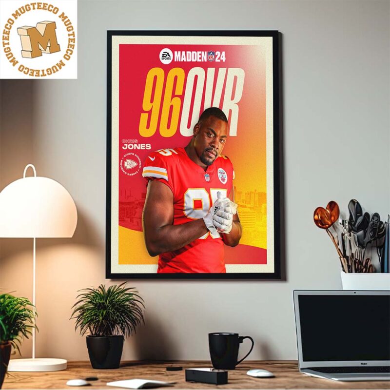 : Chris Jones Football Poster Wall Art Canvas Wall Art