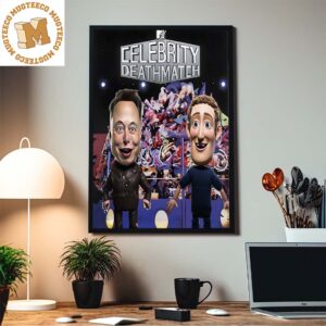 Elon Musk VS Mark Zuckerberg MTV Celebrity Death Match Home Decor Poster Canvas